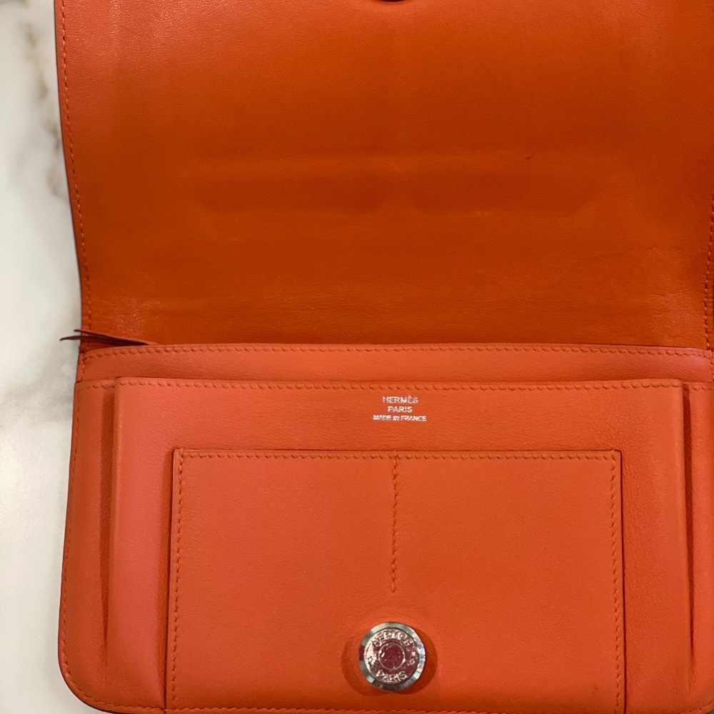 Hermes Authentic DOGON Combined Wallet Clutch